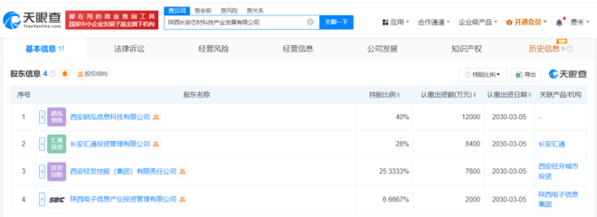 陜西長安芯材科技產(chǎn)業(yè)發(fā)展公司成立 注冊資本3億元，聚焦計(jì)算機(jī)軟硬件技術(shù)開發(fā)與銷售