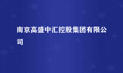 南京高盛中匯控股集團 計算機軟硬件技術開發與銷售的綜合服務商